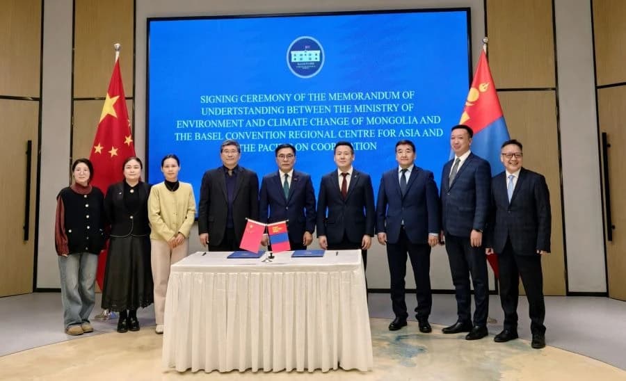 蒙古国签署废弃物与化学品管理合作备忘录